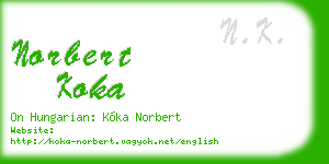norbert koka business card