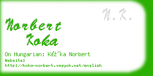 norbert koka business card